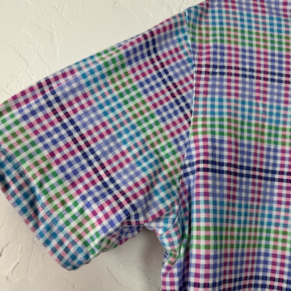 Tailorbyrd Collection Shirt Dress Knit Top Plaid Print‎ Multicolor Vibrant Golf - Picture 5 of 7